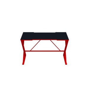 Birou cu structura metalica, rosu cu negru, Motto