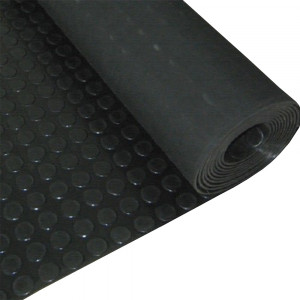 Covor antiderapant din cauciuc cu buline, negru, 1.2m x 1m, grosime 3mm