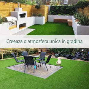 Covor de iarba artificiala, gazon verde artificial, 20mm, 1 metru latime