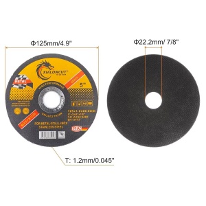 Disc abraziv de debitare pentru metal si inox, 125 x 1,2 x 22,2 mm