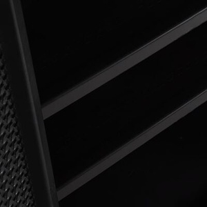 Dulap multifunctional pentru depozitare, aspect ratan, 3 rafturi si 2 usi, 65x45x88 cm, maro inchis