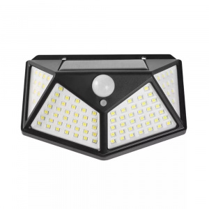 Lampa solara de perete cu 4 fete, senzor de miscare, 100 LED-uri