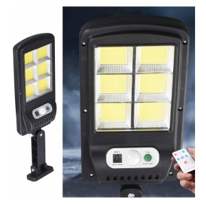 Lampa solara de perete cu senzor de miscare, panou extern, 120 LED COB, 4 moduri