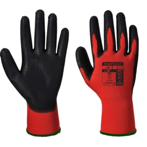 Manusi de lucru cu strat PU, rosu-negru set