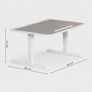 Masuta pliabila si birou practic, suport laptop, metal cu blat MDF, negru - Img 2