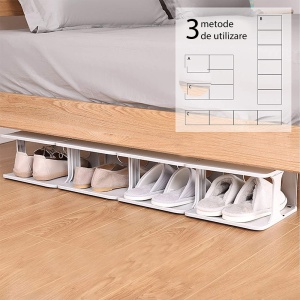 Pantofar depozitare incaltaminte din plastic, 3 moduri de asamblare, Luks