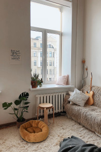Patut pentru catei si pisici Pufi, maro, 60 x 60 x 22