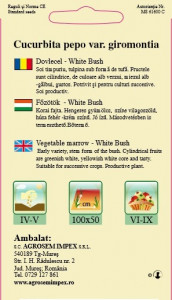 Seminte de dovlecel White Bush 3 grame