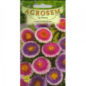 Semintede Ochiul Boului bicolor mix, planta decorativa anuala cu flori mari, bicolore, Agrosem
