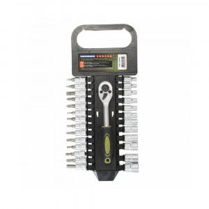 Set cheie cu clichet reversibila 1/4" HR set 27 piese