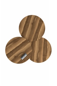 Set  de 3 masute din PAL cu textura lemn, Nest