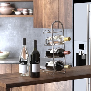 Suport din metal pentru 4 sticle de vin