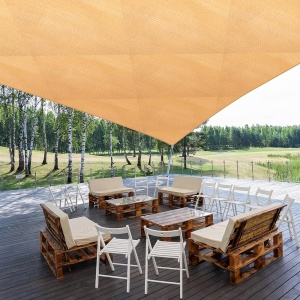 Copertina pentru soare, triunghiulara, cu agatatoare, 180g/mp, dimensiune 3x3x3 metri