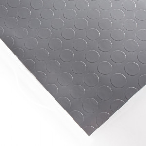 Covor antiderapant din cauciuc cu buline, gri, 1.2m x 5m, grosime 3mm