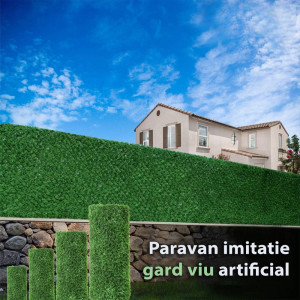 Paravan imitatie gard viu artificial, dimensiune 1.7m x 10m