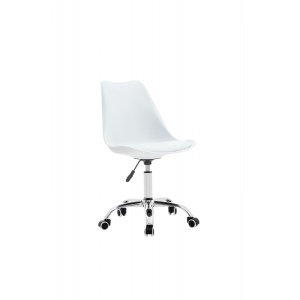 Scaun birou rotativ, 54 x 49 x 84.50-92.50 cm, Grunberg QZY1752 alb