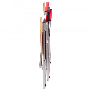 Scaun camping pliant cu cotiere, structura metalica, rosu