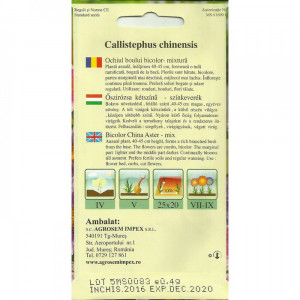 Semintede Ochiul Boului bicolor mix, planta decorativa anuala cu flori mari, bicolore, Agrosem
