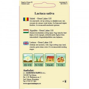 Salata tip iceberg, Great Lakes, Agrosem, 2gr