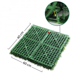 Set 10 bucati gard paravan viu cu frunze artificiale, verde inchis, decor sau mascare, 40 x 60 cm