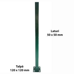 Set 3 panouri gard zincat si 4 stalpi metalici rectangulari, Lungime 7,5m, Inaltime 2m - Img 2