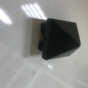 Stalp de gard metalic verde rectangular gaurit cu capac, cu suruburi si accesorii, 1m