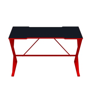 Birou cu structura metalica, rosu cu negru, Motto
