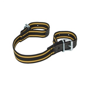 Curea reglabila din nylon pentru picioare, 2 catarame, negru-galben