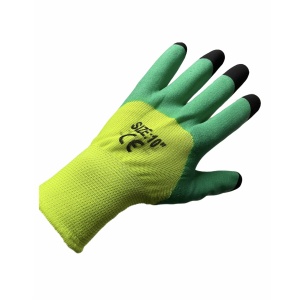 Manusi de protectie din spuma, verde-negru, set 12 bucati
