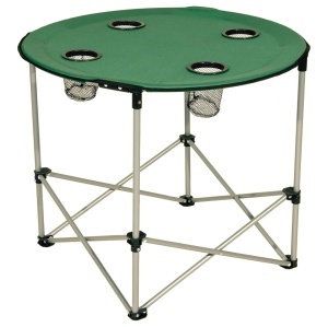 Masa camping pliabila cu suport pahare, 71cm x 71cm, verde