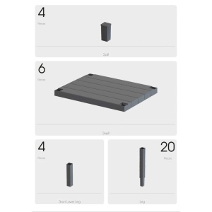 Raft organizator universal cu 6 etajere din plastic, maro, aspect lemn - Img 6