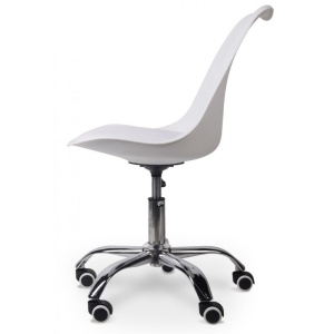 Scaun birou rotativ, 54 x 49 x 84.50-92.50 cm, Grunberg QZY1752 alb