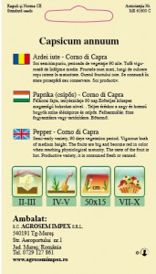 Seminte de ardei iute Corno di Capra, soi productiv, 0.5g