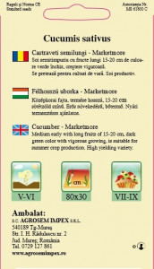 Seminte de castraveti semilungi - Marketmore 1.5 grame