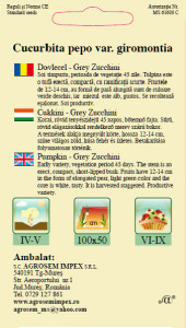 Seminte de dovlecel Grey Zucchini 3 grame