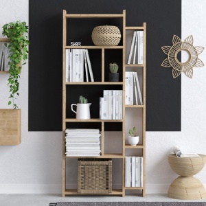 Biblioteca Delia, culoare stejar, 60 X 150 X 15 cm