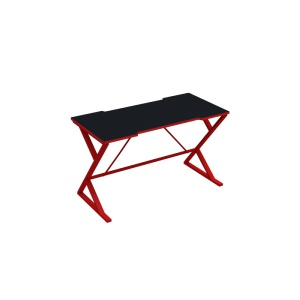 Birou cu structura metalica, rosu cu negru, Motto