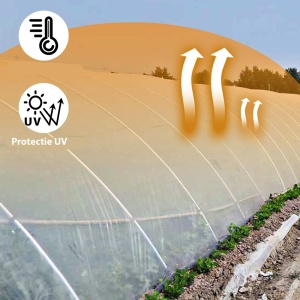 Folie solar 6,5 m x 15 m, groasa, rezistenta UV, transparenta, alba