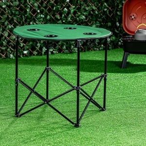 Masa camping pliabila cu suport pahare, 71cm x 71cm, verde - Img 8
