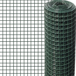 Plasa de sarma zincata sudata si plastifiata 1x10 m, ochiuri 13x13 mm grosime 1.0mm, verde, Plant Master