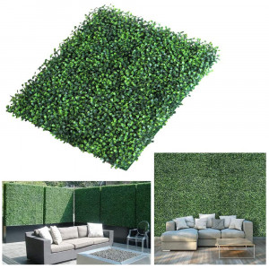 Set 10 bucati gard paravan viu cu frunze artificiale, verde inchis, decor sau mascare, 40 x 60 cm