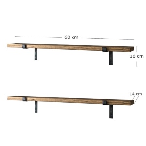 Set 2 etajere de perete, nuc