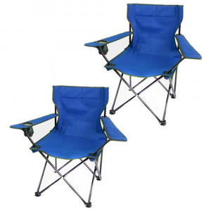 Set 2 scaune camping pliabil, Asos, albastru