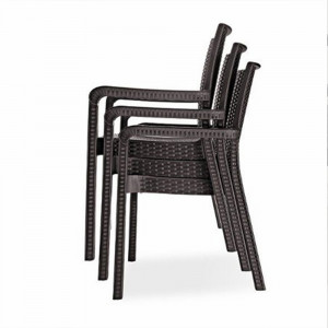 Set mobilier gradina - terasa, masa 90x90 cm x 4 scaune, ratan, Bitter
