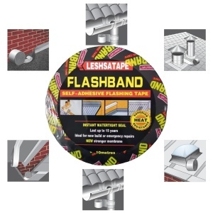 Banda bituminoasa autoadeziva FlashBand din aluminiu, 10 m x 50 mm - Img 2