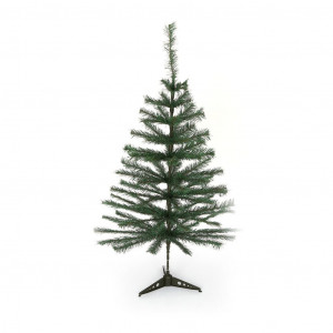 Brad cu suport metalic verde 100 cm + cadou set de globuri