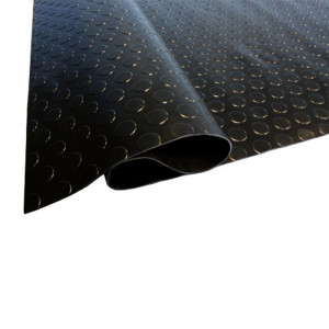 Covor antiderapant din cauciuc cu buline, negru, 1.2m x 5m, grosime 3mm