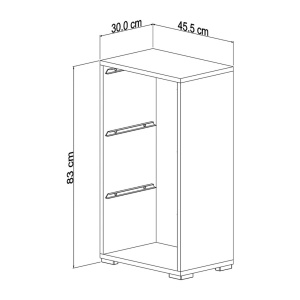 Dulap organizator din PAL cu 3 sertare de plastic, Bronz, alb cu albastru