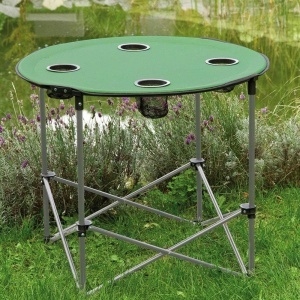 Masa camping pliabila cu suport pahare, 71cm x 71cm, verde - Img 5