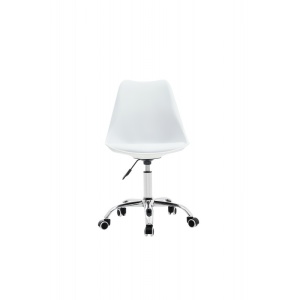 Scaun birou rotativ, 54 x 49 x 84.50-92.50 cm, Grunberg QZY1752 alb